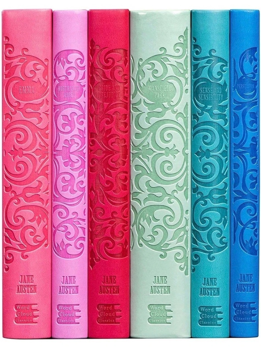 Jane Austen Word Cloud Classics Six-Book Boxed Set Pink & Blue Like New
